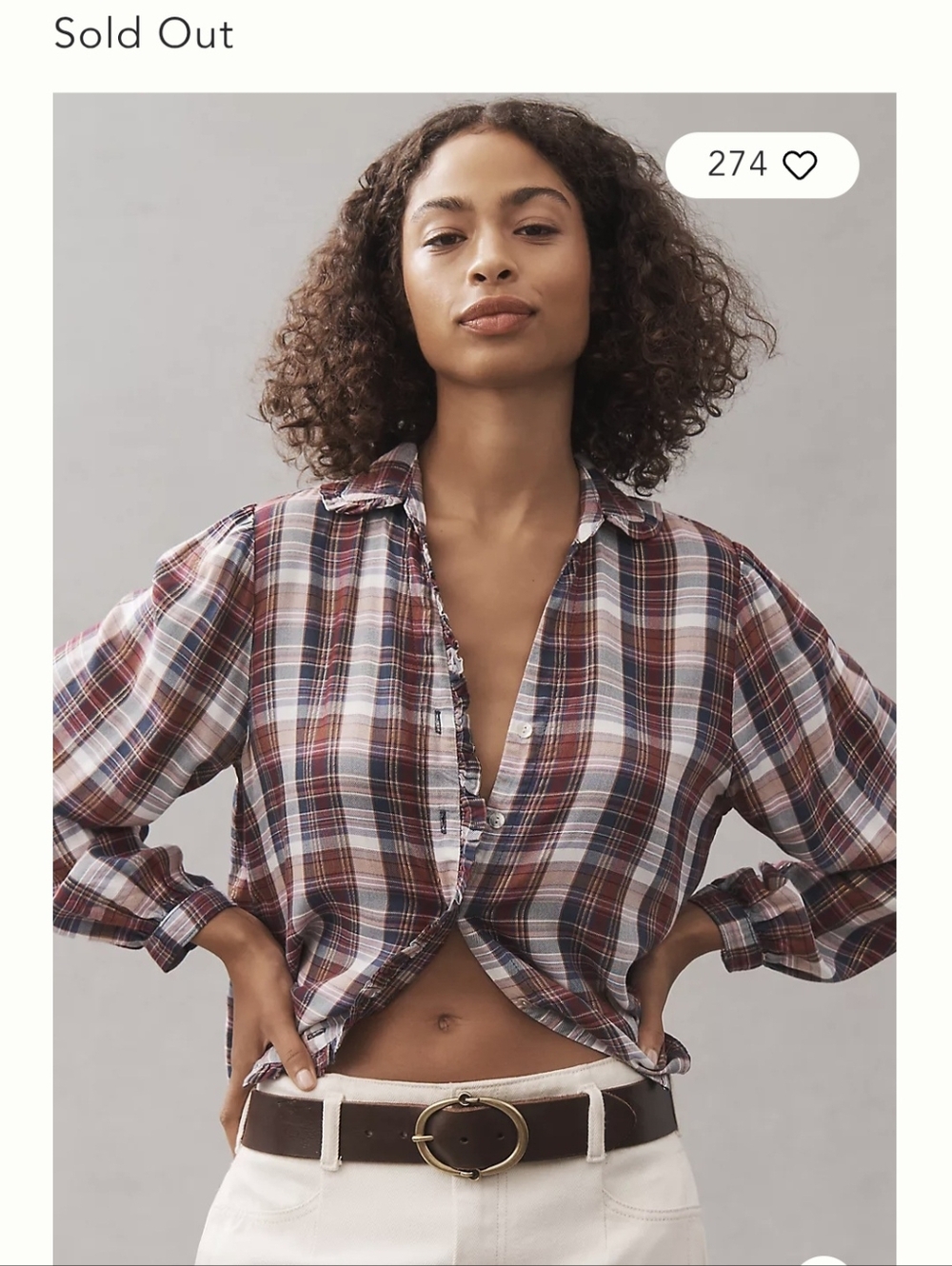 NWOT - Cloth & Stone Button- Down Shirt - Plum Orchid Plaid